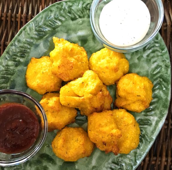 Air fried cheesy dill vegan polenta bites ©JLFields @jlgoesvegan