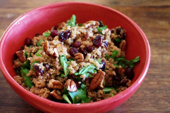 Warm Nutty Quinoa and Cherry Salad, cold | JL Fields | @jlgoesvegan