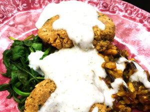 Falafel Patties with Yogurt Sauce and Middle Eastern Wild Rice | Vegan | JL Fields | JLgoesVegan.com | @jlgoesvegan