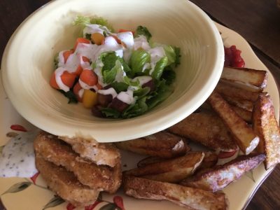 vegan air fryer | french fries and crispy tenders | @jlgoesvegan