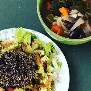 Quinoa salad and spicy bean and collard green soup | @jlgoesvegan