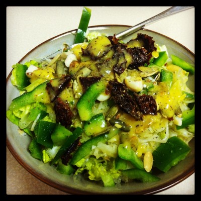 Romaine and sauerkraut salad on JL goes Vegan