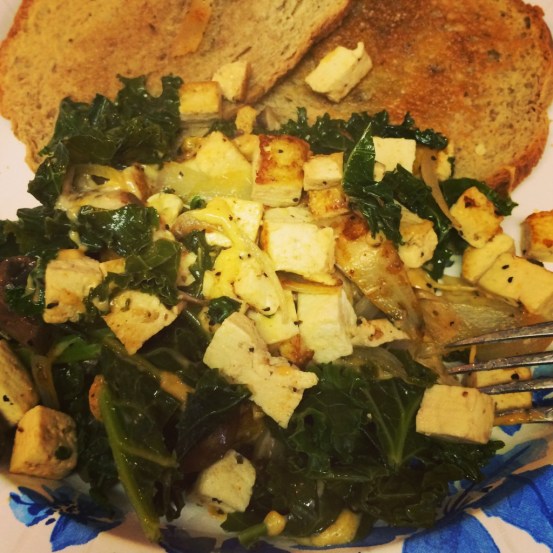 Tofu, Kale and Mushroom Breakfast | Vegan