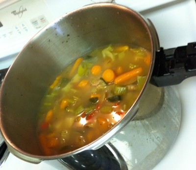 A very veggie pressure cooker soup recipe on JL goes Vegan