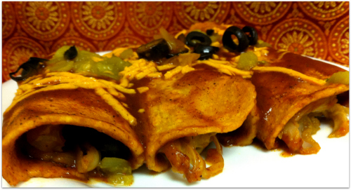 JL Fields Jackfruit and Sweet Potato Enchiladas of JL goes Vegan