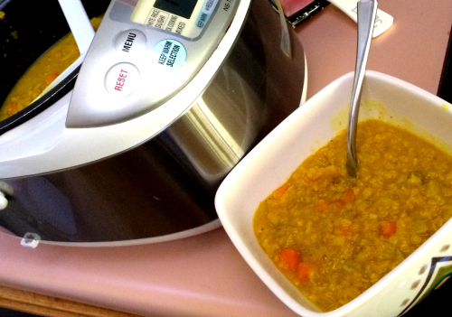 vegan rice cooker | curry lentil & amaranth soup | JL Fields