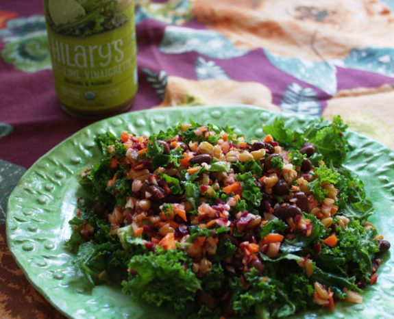 Spelt Berry Black Bean Salad with Hilary's Eat Well Chili Lime Dressing @jlgoesvegan ©JL Fields