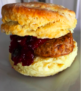 Vegan sausage and cranberry slider @jlgoesvegan